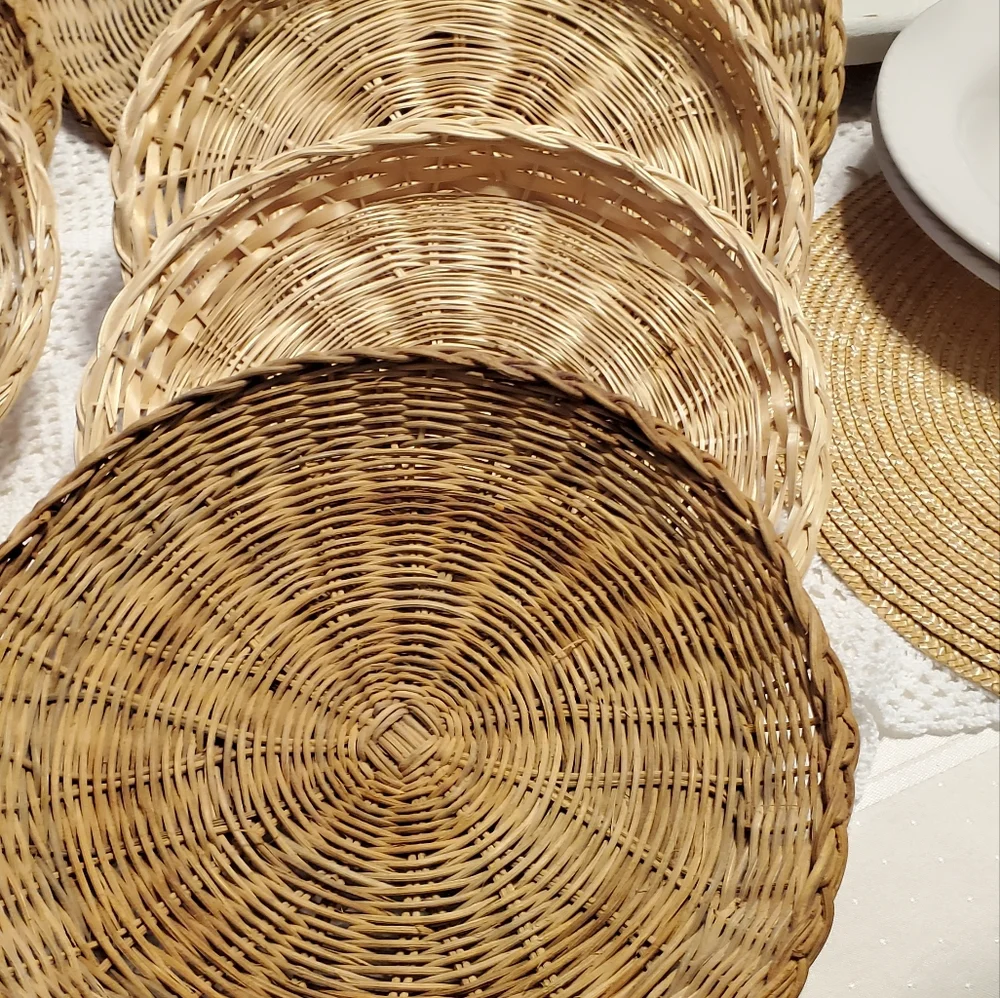 (10 ) vtg wicker woven baskets Boho Cottagecore Farmhouse wall decor bundle